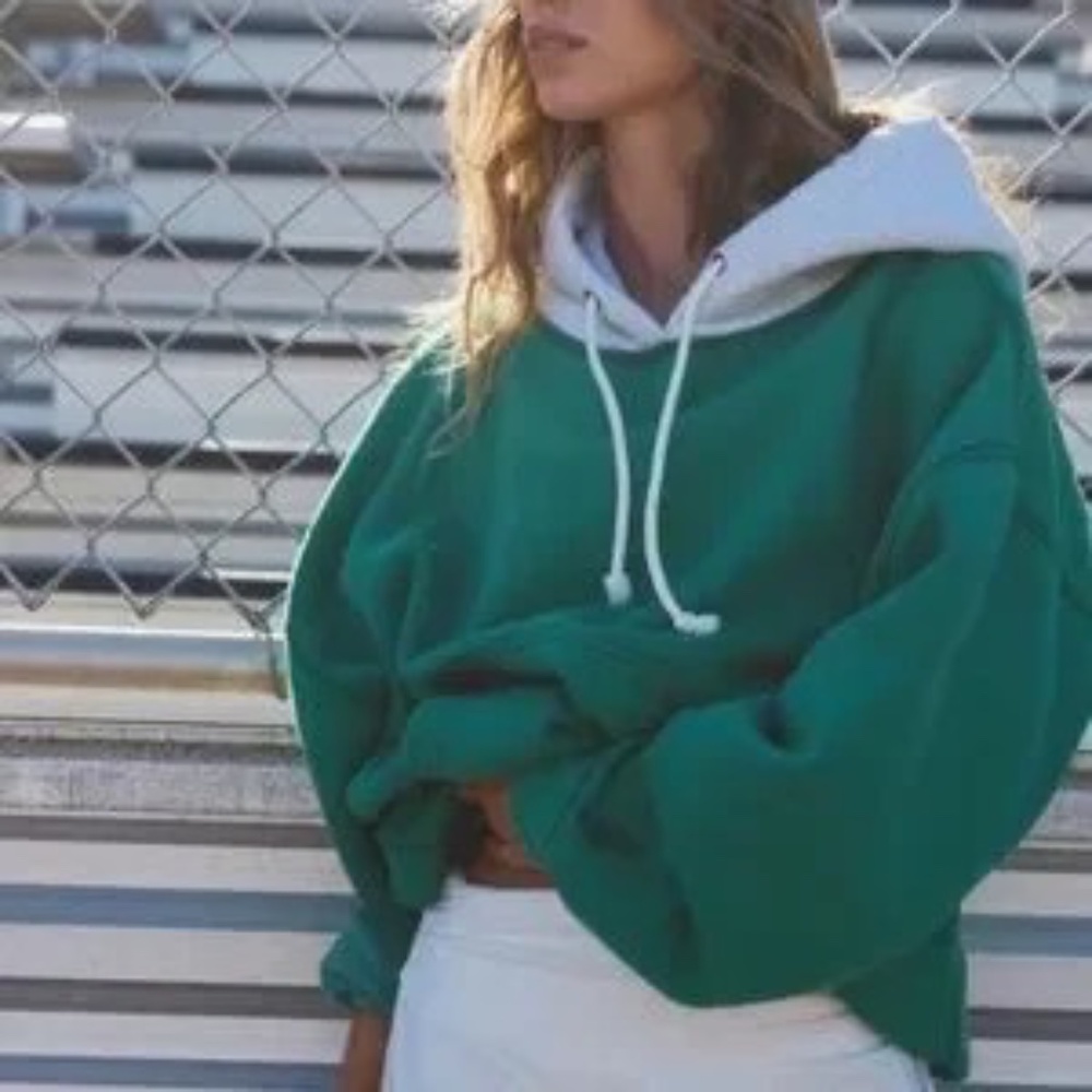 FP MOVEMENT FINAL CALL COLOR BLOCK HOODIE IN GREEN GLOW - Picture 8 of 10